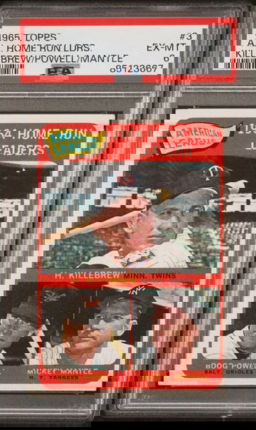 1965 Topps AL Home Run Leaders Killebrew/Powell/Mantle #3 PSA 6 [BL-2C.3]