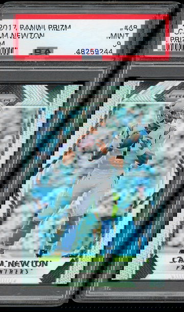 2017 Prrizm #48 Cam Newton Silver Prizm PSA 9 