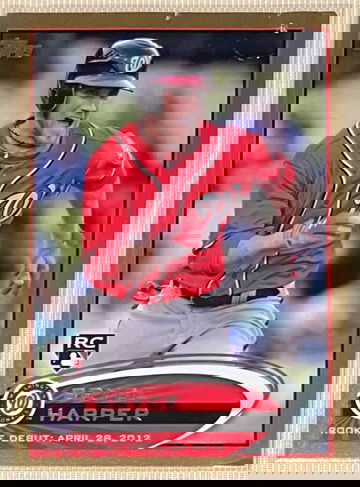 2012 Topps Update GOLD Bryce Harper /2012 #US183 rookie w/ pin holes