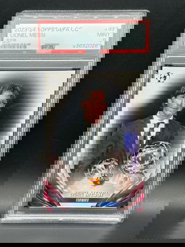 2023-24 Topps UEFA Club Competitions Lionel Messi SSP PSA 9