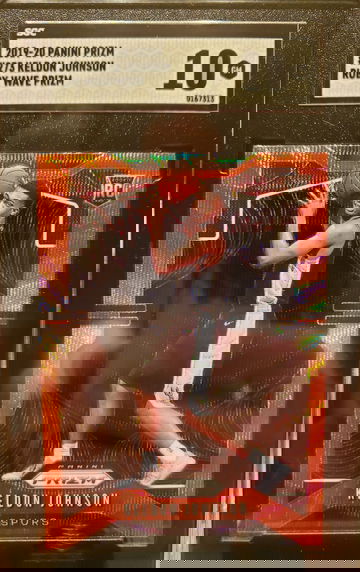 2019 Panini Prizm Keldon Johnson #273 Ruby Wave SGC 10