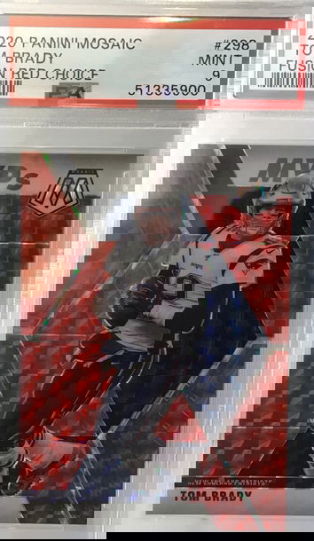 2020 Panini Mosaic Tom Brady Fusion Red Choice PSA 9-Mint