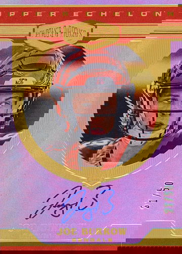 2020 Plates & Patches Joe Burrow Upper Echelon Auto #21/50 SSP RC BENGALS ROOKIE