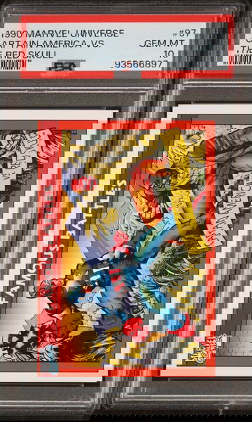 1990 Marvel Universe Famous Battles Captain America/Red Skull #97 PSA 10