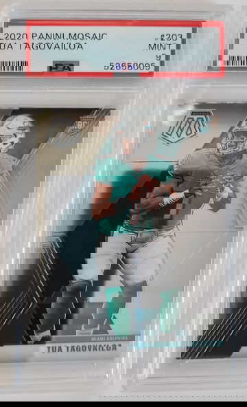 2020 Panini Mosaic Tua Tagovailoa RC #203 PSA 9 MINT