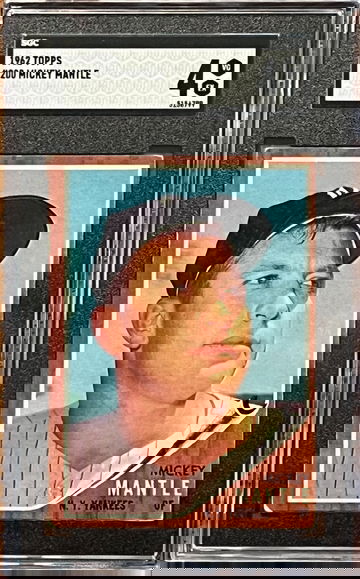 1962 Topps baseball # 200 Mickey Mantle SGC 4