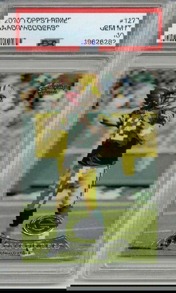 2010 TOPPS PRIME #127 AARON RODGERS CARD GREEN BAY PACKERS PSA 10 LOW POP