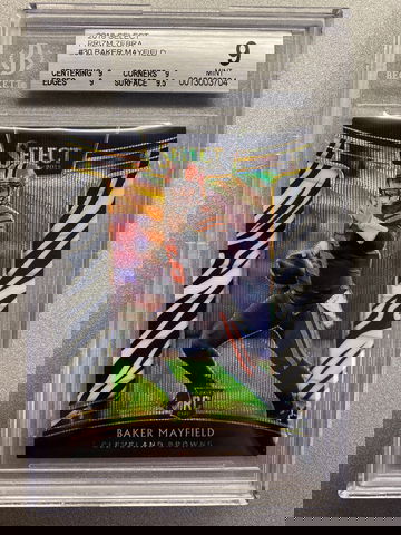 BAKER MAYFIELD 2018 SELECT ZEBRA PRIZM CASE HIT ROOKIE CARD BGS 9 MINT
