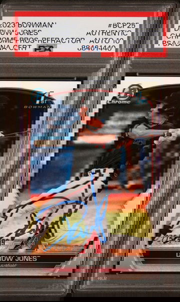 2023 Bowman Chrome Druw Jones Refractor /499 Auto PSA 10