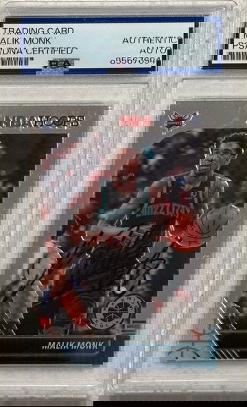 2019-20 Panini NBA Hoops Premium #264 Malik Monk signed PSA Authentic Auto Charlotte Hornets