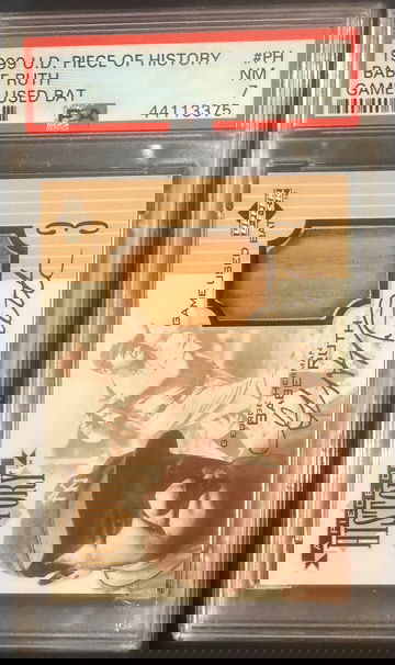 1999 Upper Deck Piece of the Game Babe Ruth bat card PSA 7