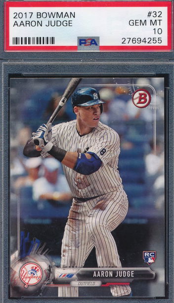 2017 Bowman 32 Aaron Judge RC PSA 10 GEM MT 4255