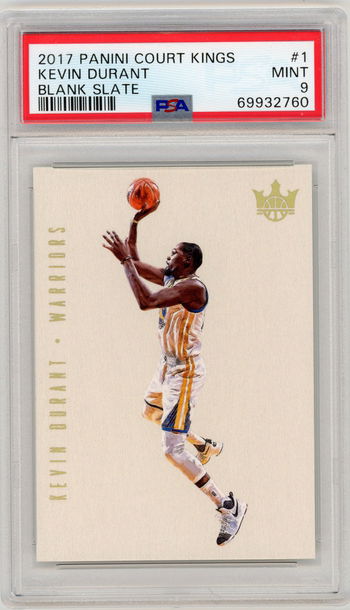 Kevin Durant 2017-18 Panini Court Kings Blank Slate Case Hit PSA 9 Warriors MVP