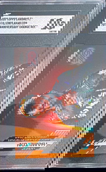 2020 Topps Chrome Lewis Hamilton Orange 70th Anniversary Refractor #174 Formula 1 F1 SGC 10