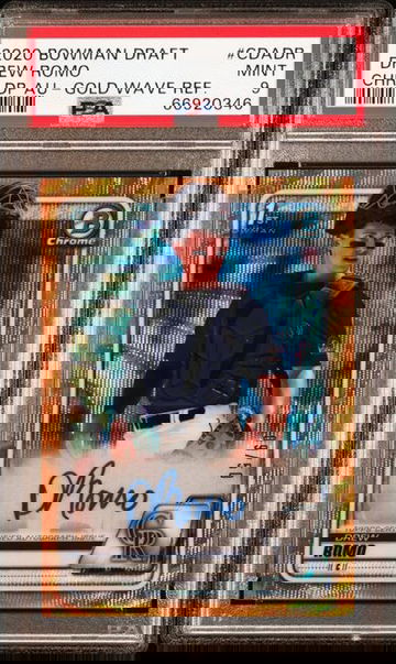 PSA 9 2020 Bowman Draft Chrome  DREW ROMO Gold Wave Refractor Auto #'d 9/50