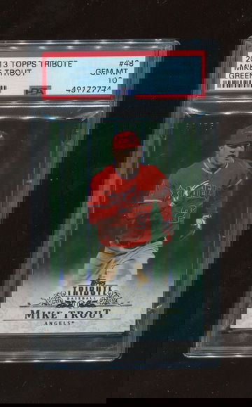 2013 Topps Tribute #48 Mike Trout Green /75 VERY RARE POP 1  PSA 10 GEM MINT
