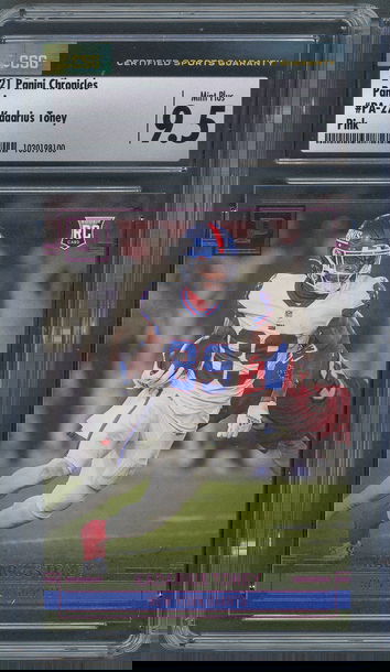 2021 Chronicles Panini Kadarius Toney RC #PA-27 Pink - CSG Mint Plus 9.5