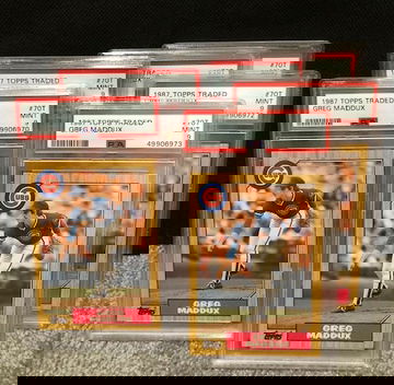 1987 Topps Traded Greg Maddux Rookie (PSA Mint 9) (6 Card Lot)