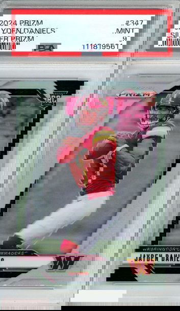 2024 PANINI PRIZM JAYDEN DANIELS #347 SILVER PRIZM ROOKIE RC PSA 9 MINT