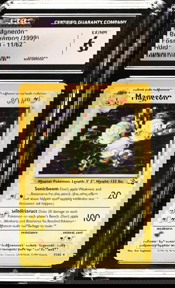 1999 Pokémon Fossil Magneton #11/62 Holo CGC 6