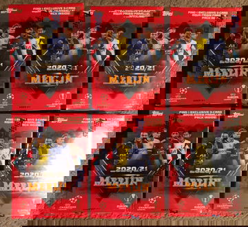 Topps Merlin 2020/21 UEFA Champions League Blaster Box Lot of 6