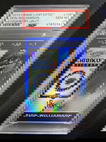 2019 Zion Williamson RC #135 Contenders Optic Auto Blue SP /35 PSA 10 POP 5!