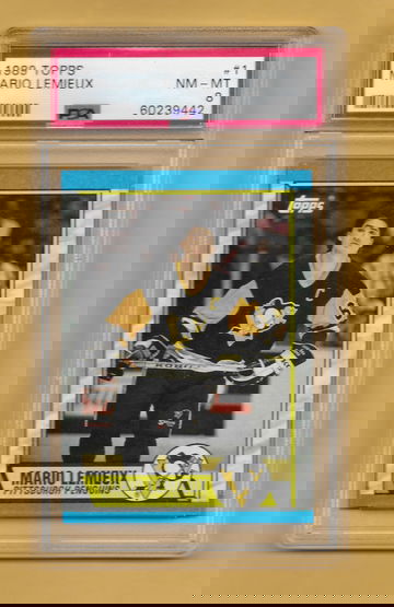 1989 Topps Mario Lemieux PSA 8