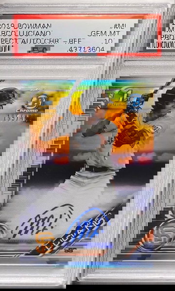 2019 Bowman Chrome Marco Luciano Refractor Autograph PSA 10