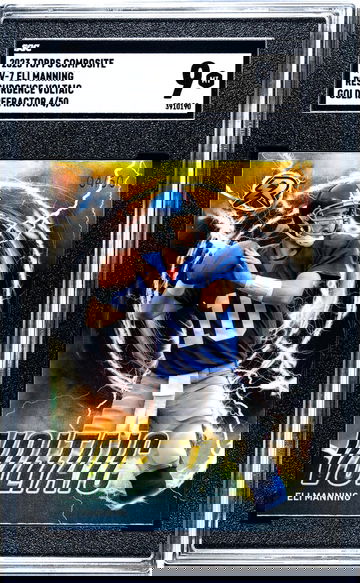 2023 Topps Composite #RV-7 Eli Manning Resurgence Voltaic Gold Refractor /50 SGC 9