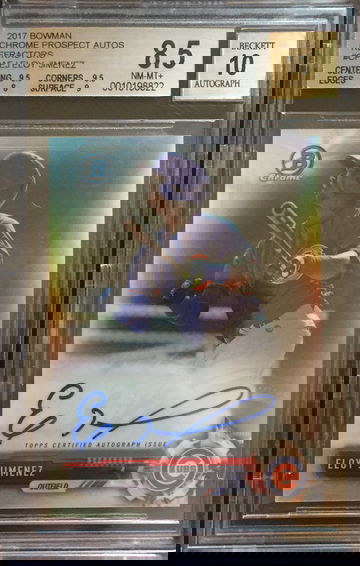 Eloy Jimenez 2017 Bowman Chrome Refractor Auto /499 BGS 8.5