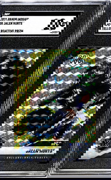 2021 Panini Mosaic #208 Jalen Hurts Nfc Yellow Reactive Prizm SGC 10