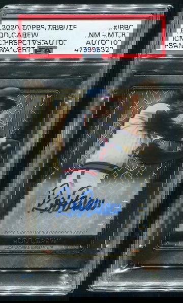 2020 Topps Tribute Rod Carew Iconic Perspectives THICK Card AUTO /50 PSA 8/10. POP 1