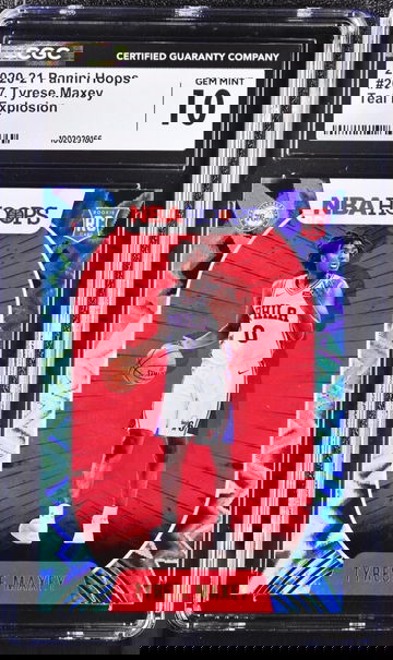 2020 Panini Hoops #207 TYRESE MAXEY Teal Explosion Rookie RC Gem Mint CGC 10