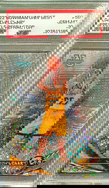 2022 Bowman University Best Caitlin Clark Speckle Refractor #50 PSA 10 GEM MT