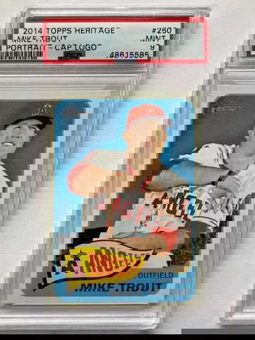 2014 topps heritage mike trout psa 9 mint