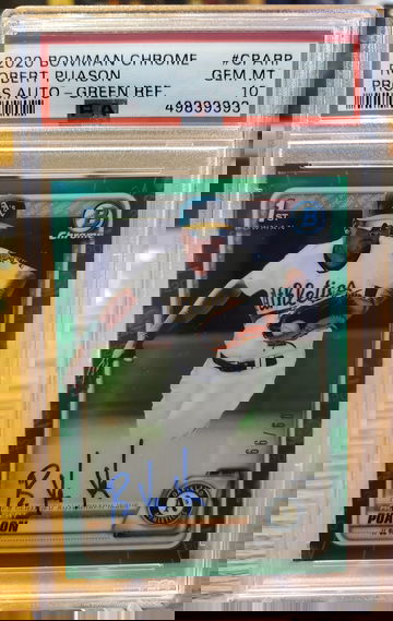 Robert Puason 2020 Bowman Chrome Green Refractor Auto /99 PSA 10 Gem Mint