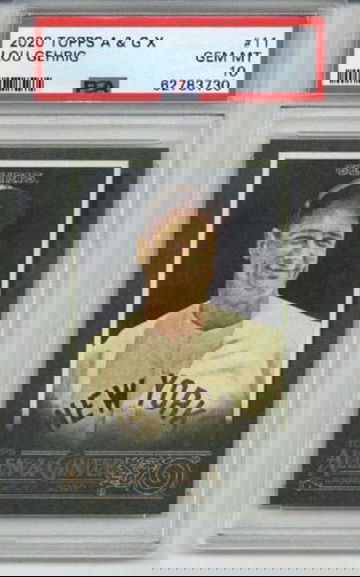 2020 TOPPS ALLEN & GINTER X #11 LOU GEHRIG NEW YORK YANKEES PSA 10 LOW POP