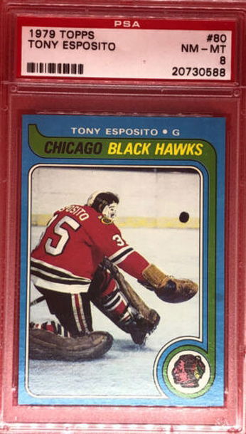 1979 Topps Hockey Tony Esposito Psa 8 NM-MT #80
