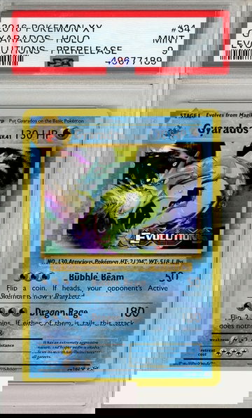2016 POKEMON XY EVOLUTIONS GYARADOS-HOLO #34 PRERELEASE PSA 9 MINT