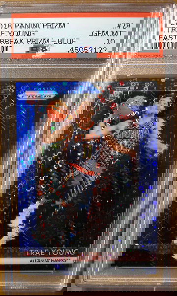 Trae Young 2018 Prizm #78 Fast Break Blue /175 PSA 10