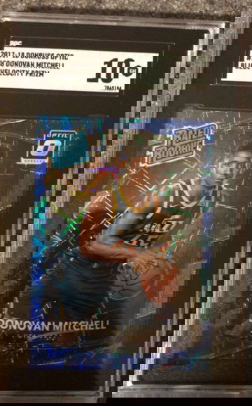 2017 Donruss Optic Donovan Mitchell Blue Velocity Prizm SGC 10 Gem Mint