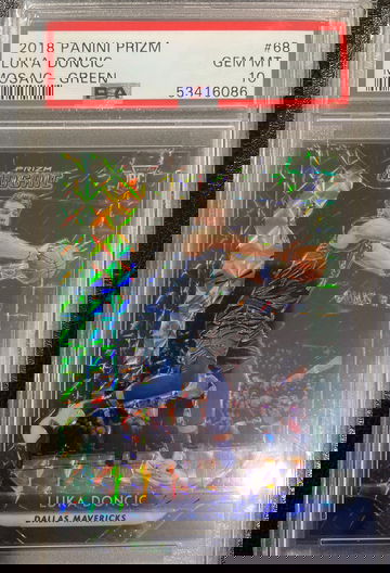 2018-19 Panini Prizm Luka Doncic Green Mosaic PSA 10