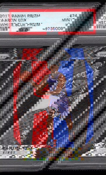 DE'Aaron Fox prizm red white blue psa 9