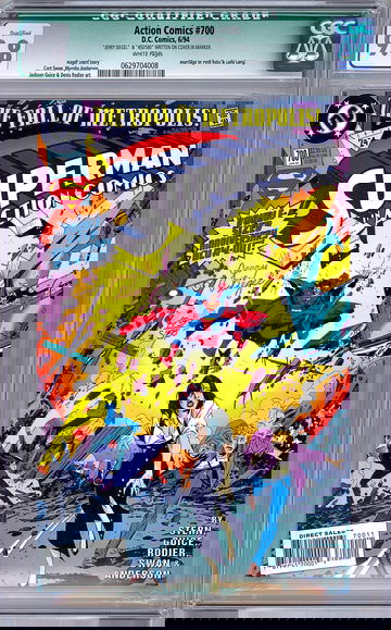 ACTION COMICS #700 CGC 9.8 SIGNED ANNIV ED *SUPERMAN CREATOR* JERRY SIEGEL 1994