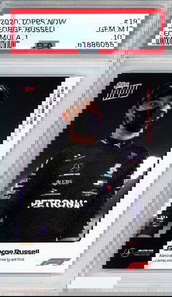 2020 TOPPS NOW FORMULA 1 GEORGE RUSSELL #19 ROOKIE RC PSA 10 GEM MT