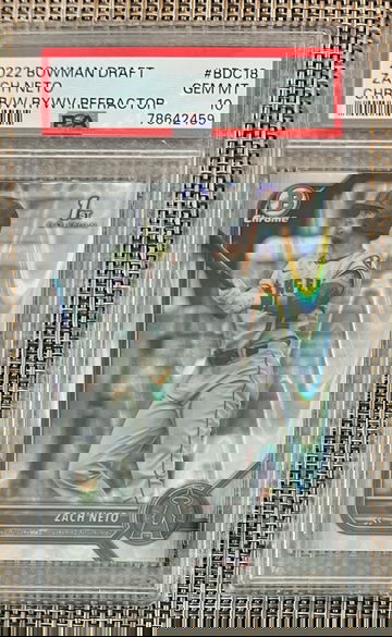 2022 Bowman Draft Chrome Zach Neto 1st Bowman Black & White Raywave Refractor PSA 10 💎