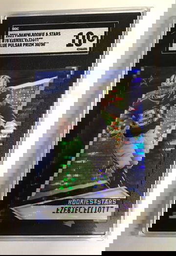 2021 Panini Rookies & Stars #78 Ezekiel Elliott Blue Pulsar Prizm 30/50 SGC 10 Gem Mint