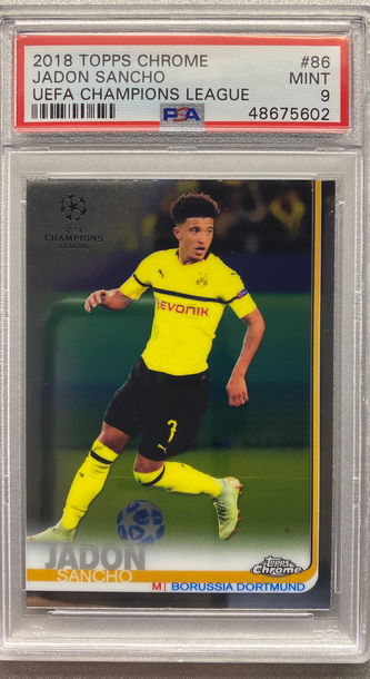 JADON SANCHO 2018 TOPPS CHROME ROOKIE PSA 9 MINT