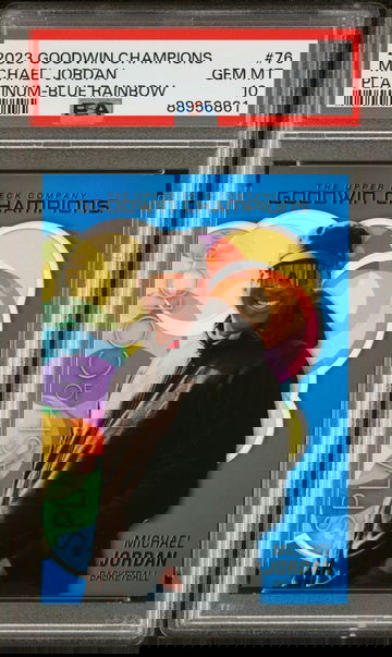 2023 Upper Deck UD Goodwin Champions Splash of Color Platinum Blue Rainbow SCP-76 Michael Jordan PSA 10 Gem Mint