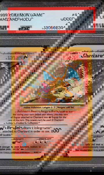 1999 Pokemon Base Set Holo Charizard #4 PSA 2